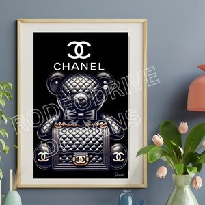 Chanel Bear Art Print 11x17 Chanel Art signed by the Artist Denardai One of K…